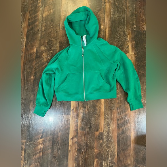Lululemon women's oversized raceway green full zip cropped scuba hoodie - Picture 5 of 9